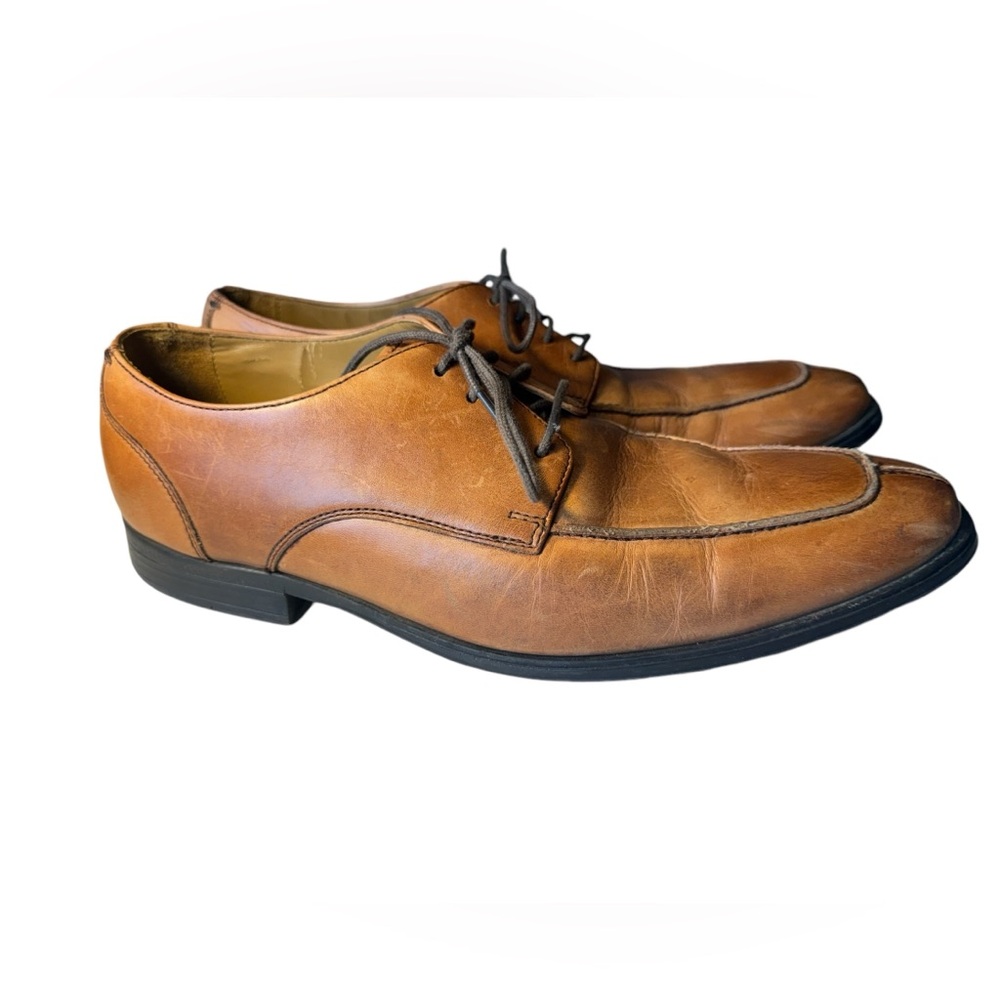 Vintage Cognac Brown Tan Cole Haan Leather Oxford Men’s 8.5 Dress Shoes NICE
